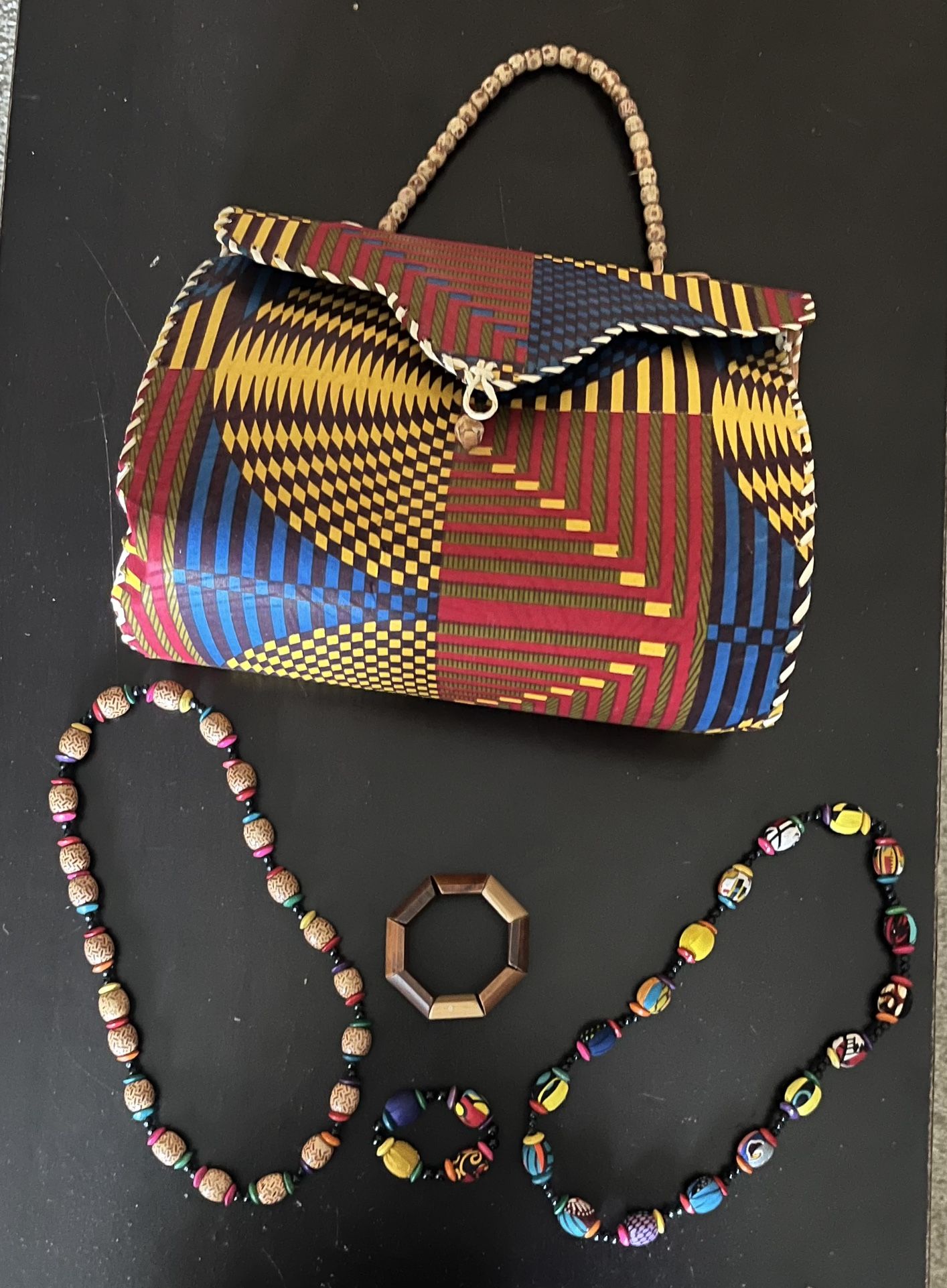 African Handbag, Necklace & Bracelet
