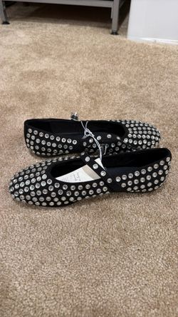A New Day Issa Flats – Ultimate Comfort Memory Foam Flats (Size 6, Black)