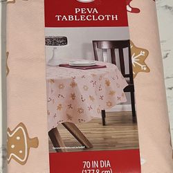 70” ROUND Gingerbread Tablecloth