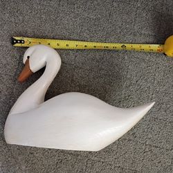 Carved Wooden Swan: Table Display / Decoy