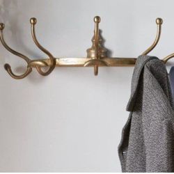 P9#10 $35 Comer Handcrafted Aluminum Wall Mounted Coat Rack, Antique Brass  $35 for Sale in Los Angeles, CA - OfferUp