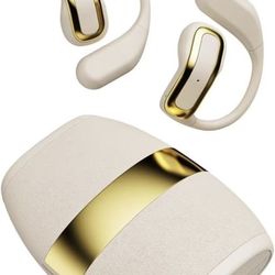 Open Ear Headphones Bluetooth 6.0 with 30H Playtime & Active Noise Cancellation | Waterproof Lightweight Wireless Earbuds for All-Day Comfort (White)