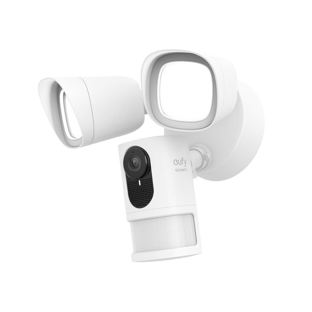 Eufy Security Flood Cam 1080p Wide-Angle Surveillance Camera with Adjustable Dual Lightning