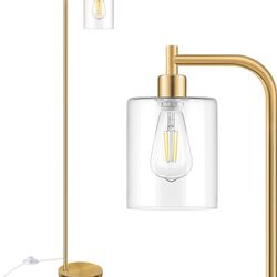 Gold Standing Floor Lamp W Edison bulb 