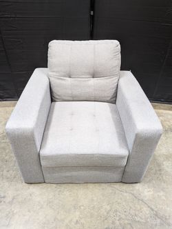 Contemporary Light Grey Fabric Armchair