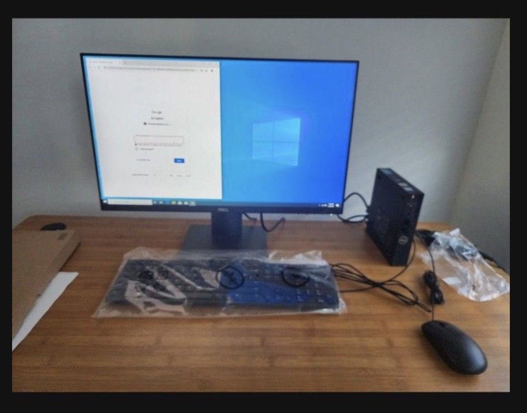 Dell Optioned I3 9th Gen 522 SSD 8 Gb Ram 24 Inch Monitor Wireless Keyboard Mouse