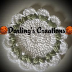 Handmade Crochet Heart Coasters 4pcs