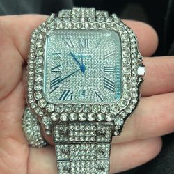 Moissanite Bustdown Watch 