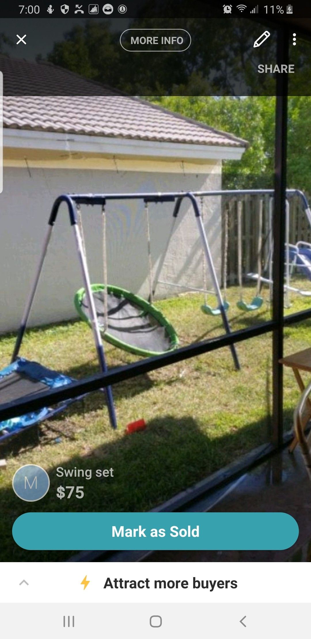 Swing set need to sell today. Taking offers