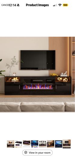 TV Stand with Electric Fireplace Insert leymar