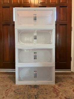 4-Tier Stackable Plastic Storage Cabinet