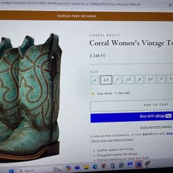 Corral Turquoise Boots Size 10