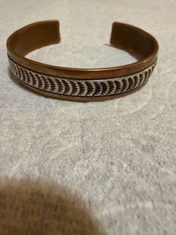 CR Little Navajo Cuff Sterling Silver Over Copper Bracelet