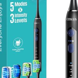 COSLUS C30 Electric Toothbrush for Adults: 3 Intensities & 5 Modes Customized...