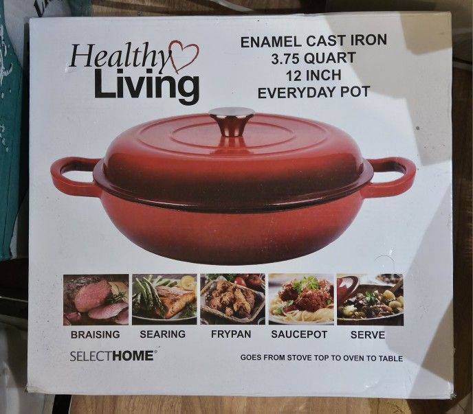 Brand New Healthy Living CAST Iron Dutch Oven