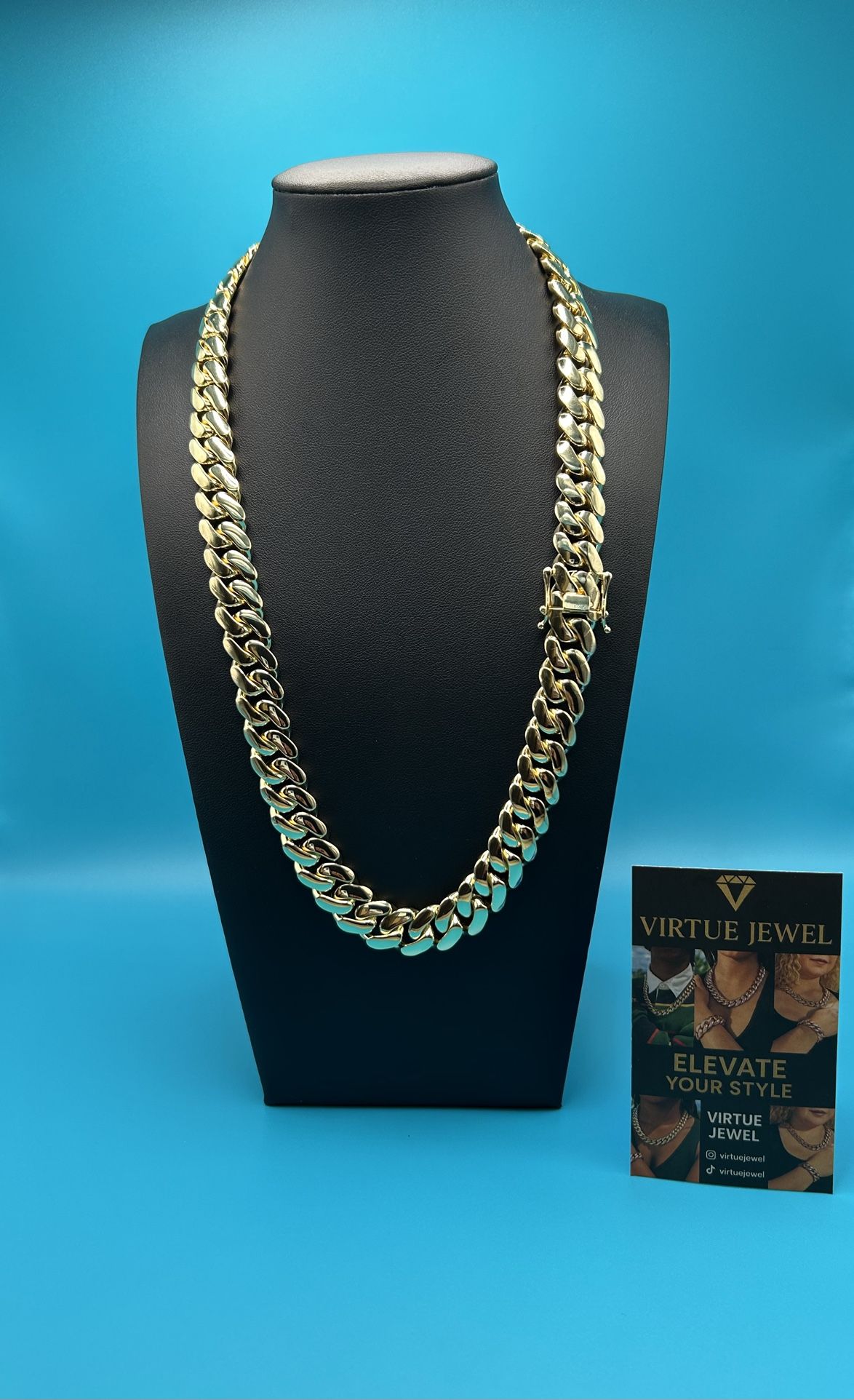 14mm - 22inch Waterproof 5x Gold Plated Premium Quality Chain