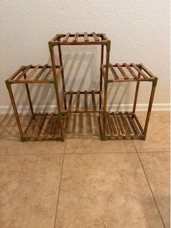 Multi-Tiered Wooden Plant Stand