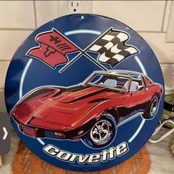 Chevrolet Corvette Sting Ray Metal Sign 