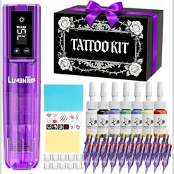 1600mAh Tattoo Machine Pen for Beginners & Professional Artists, Complete Tattoo Kit with 20 Needles, Portable Tattoo Set
