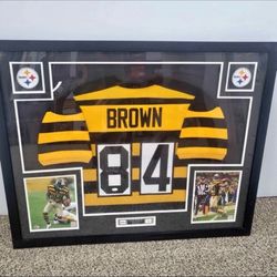 Antonio Brown Signed Steelers Jersey JSA Authenticated Framed 41x32 Bumblebee