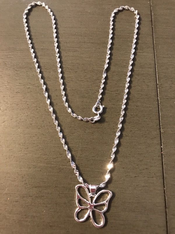 Silver butterfly necklace