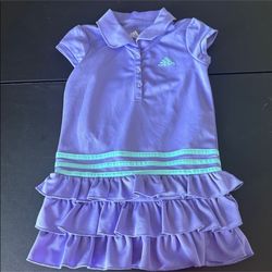 Adidas Lavender Polo Dress with Ruffle Skirt