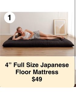 4” Full Size Japanese Floor Mattress Futon Mattress, 4" Thicken Tatami Mat Sleeping Pad Foldable Roll Up Mat Boys Girls Dormitory Pad Kids Floor Loung