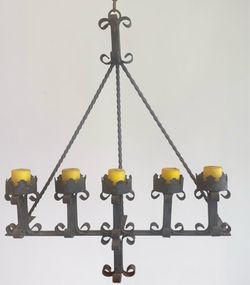 Vintage Rustic Wrought Iron Spanish Revival Style Wall  Candelabra