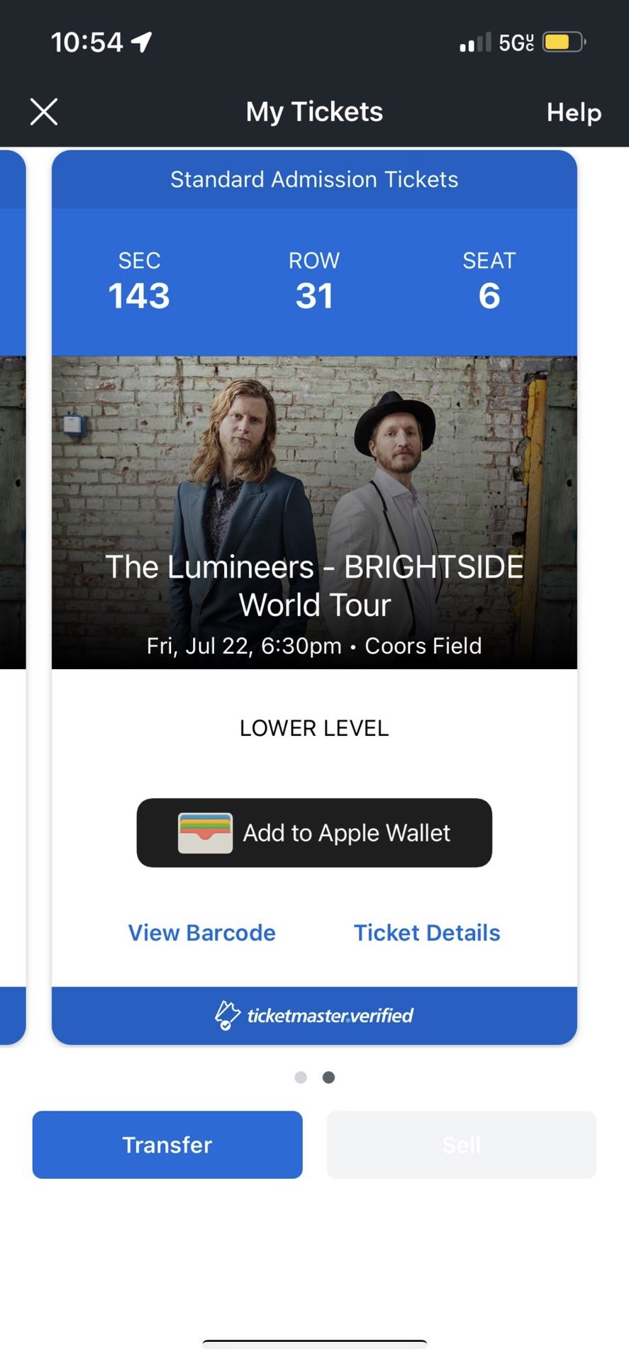 Two Tickets For The Lumineers