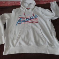 RSVLTS Hoodie Mens XL White America Flag White Patriotic Sweatshirt