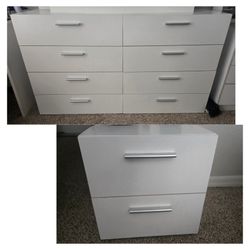 White Dresser and Matching Nightstand White – Tvilum