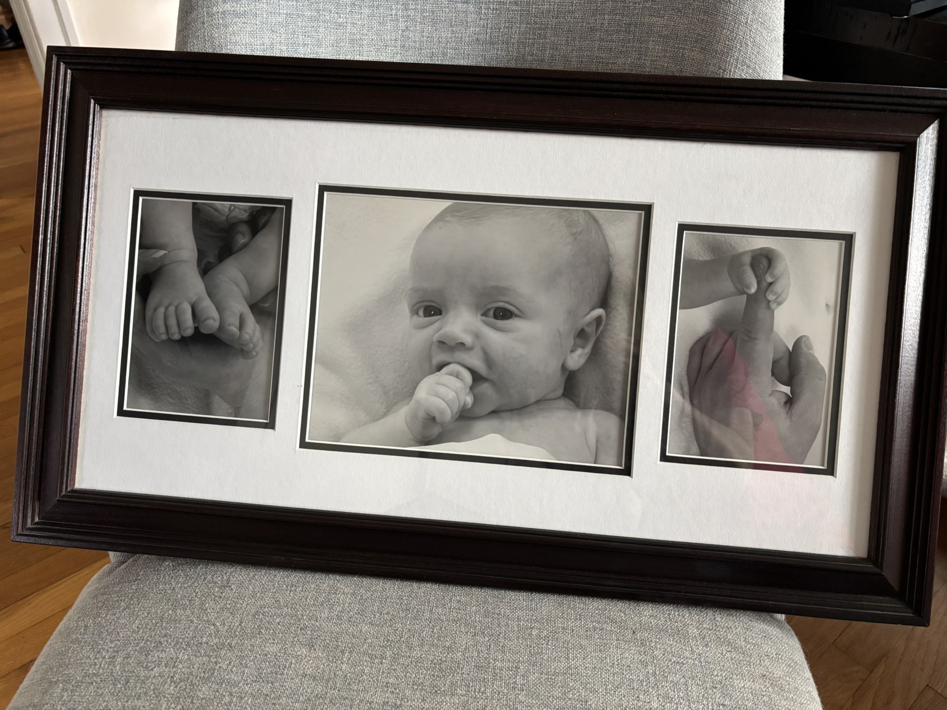 Real Wood Picture Frame- holds 3 Pictures