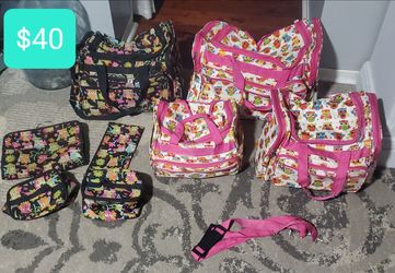 Owl print duffel bag set