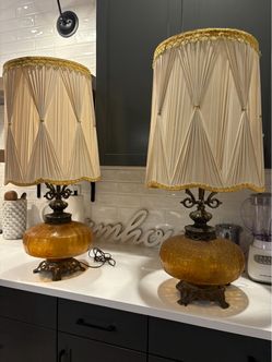 MCM AMBER GLASS LAMPS