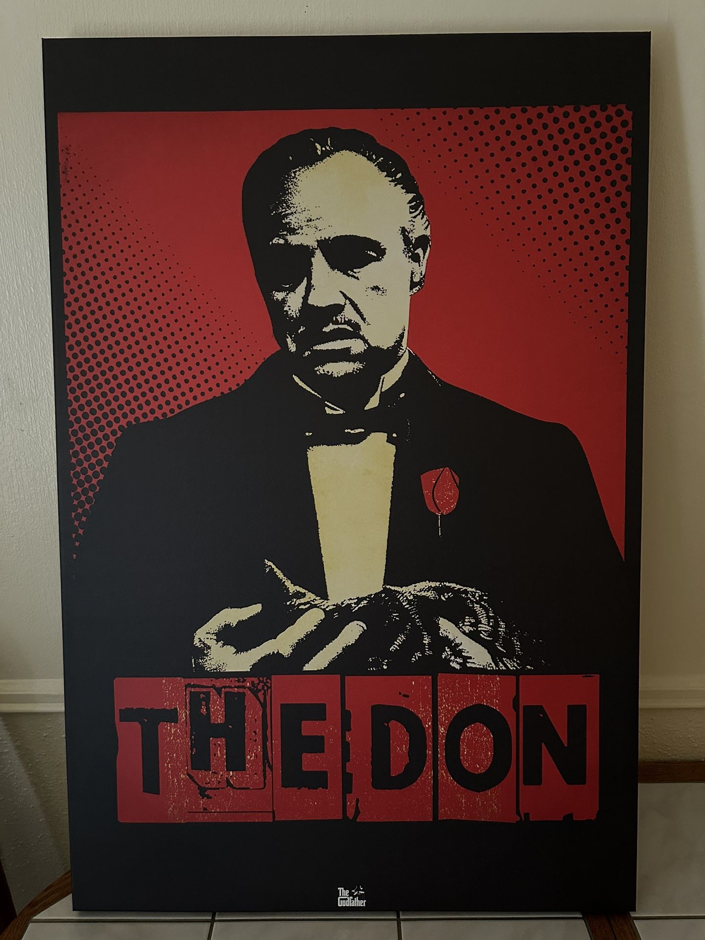 The Godfather Don Vito Corleone Marlon Brando Poster Art Canvas 24X36 Blu-ray