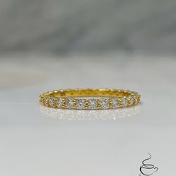 Yellow Gold Vermeil Full Eternity Band With CZ Diamonds (size 7)