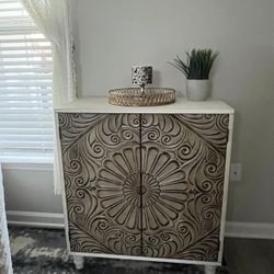 32" W Sideboard Buffet Cabinet with Storage, Accent Cabinet with 2 Push-to-Open Magnetic Doors, Vintage MDF Buffet Table for Living Room, Kitchen, Hal