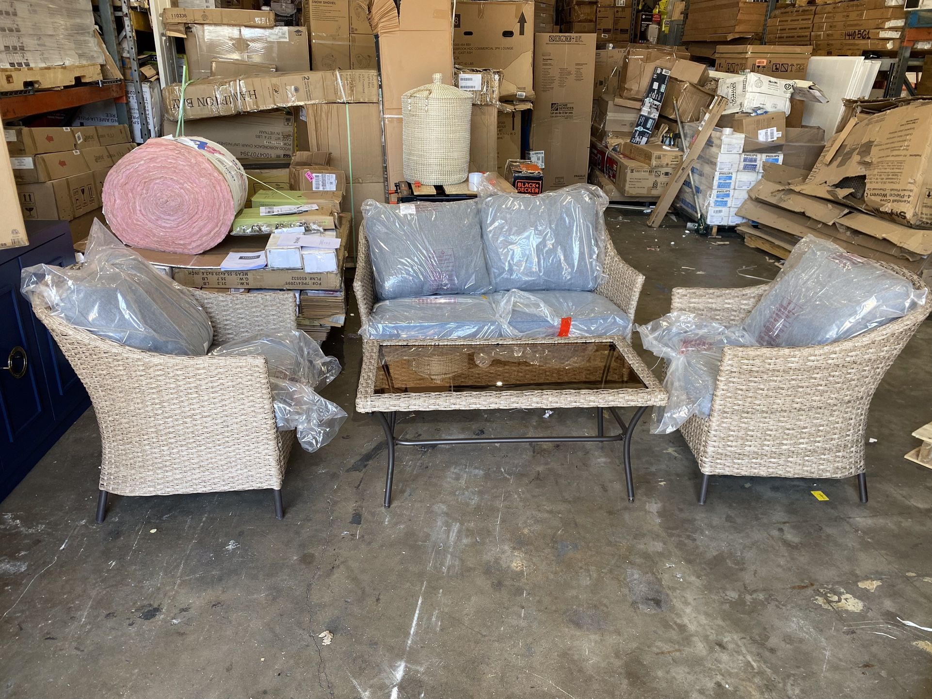 StyleWell Kendall Cove 4Piece Steel Patio Conversation Outdoor Seating