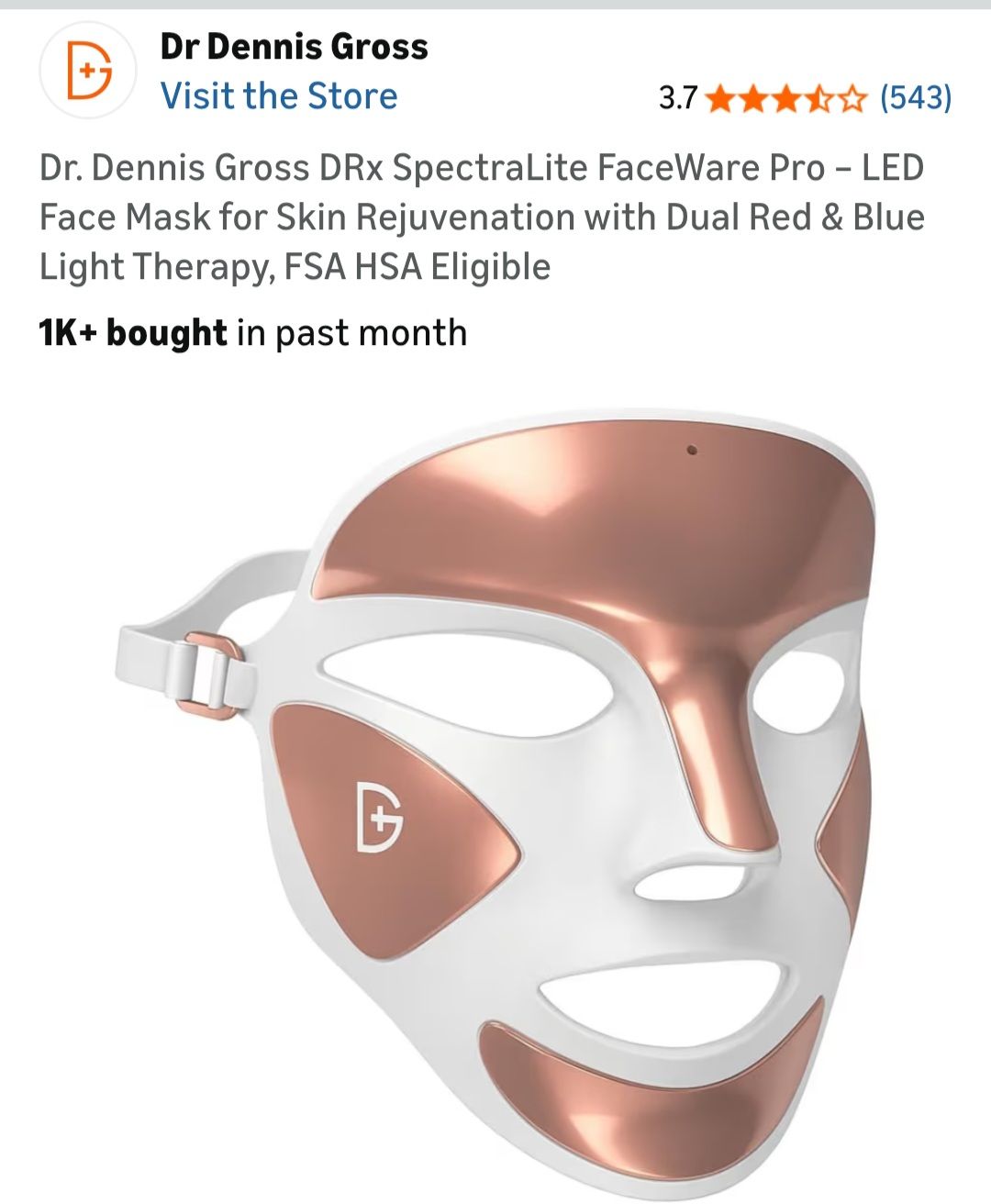 Dr. Dennis Gross DRx SpectraLite Facewear Pro. $150