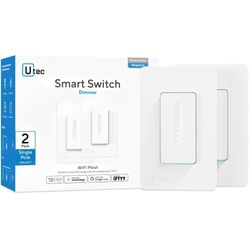 UTEC Smart Dimmer Switch, Single-Pole Smart WiFi Mesh Switch for Dimmable Bulbs, Compatible with Alexa, Google Assistant and SmartThings, 2.4GHz Wi-Fi