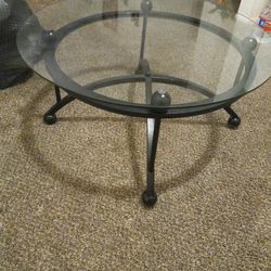 Glass Amd Metal Coffee Table 