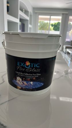 EXOTIC Fire Glass - half full bucket