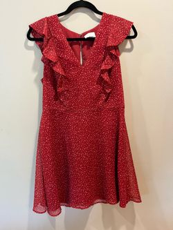 Greylin medium red dotted dress