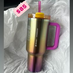 New Starbucks Release Summer 2024 Starbucks X Stanley Pink Yellow Ombre 40oz Cup Tumbler Quencher 