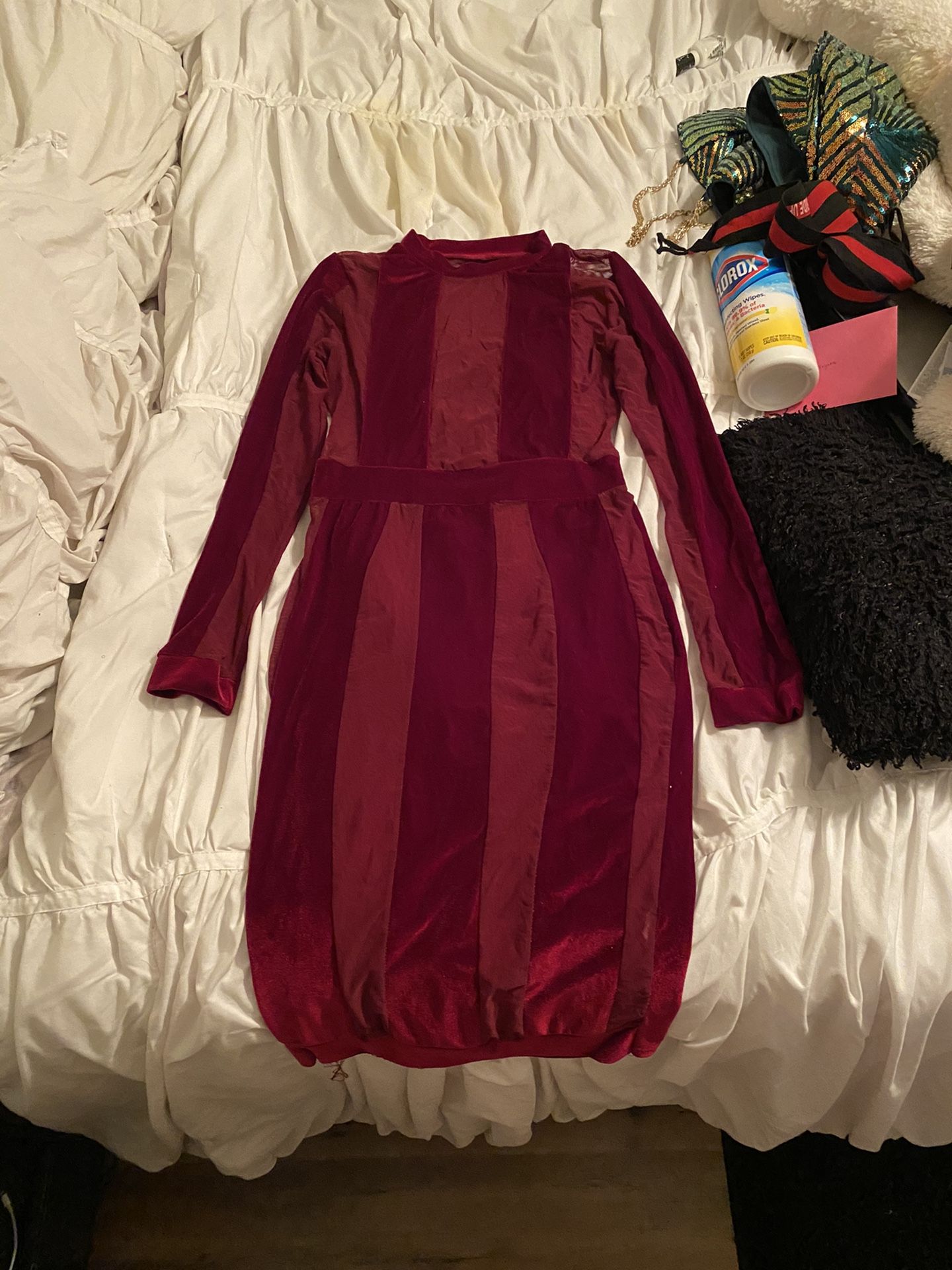 Deep Red sheer dress