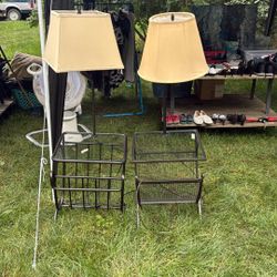 Magazine End Tables With Lamps