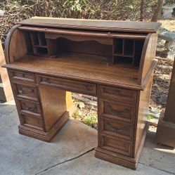 Oak Roll Top Desk