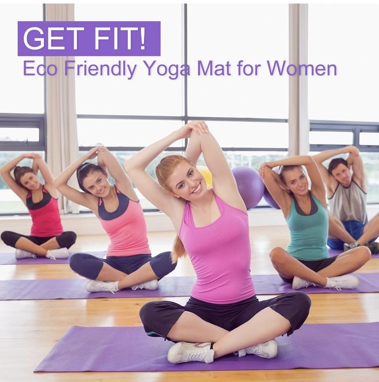 2 Pcs 3 mm Thick Yoga Mat Exercise Workout Mat Non Slip Fitness Yoga Pad for Women Gym Home Yoga Pilates New!