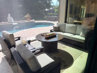 Patio set and fire pit