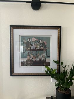 Framed Monkey Bar Cart Art Print
